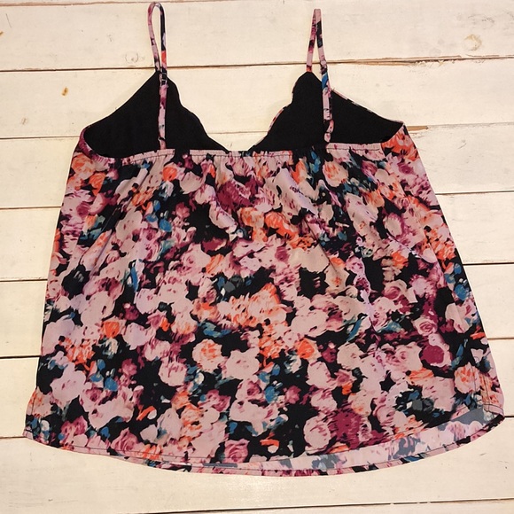 Floral Tank Top, Lined w/ Adjustable Straps, S - Picture 4 of 9